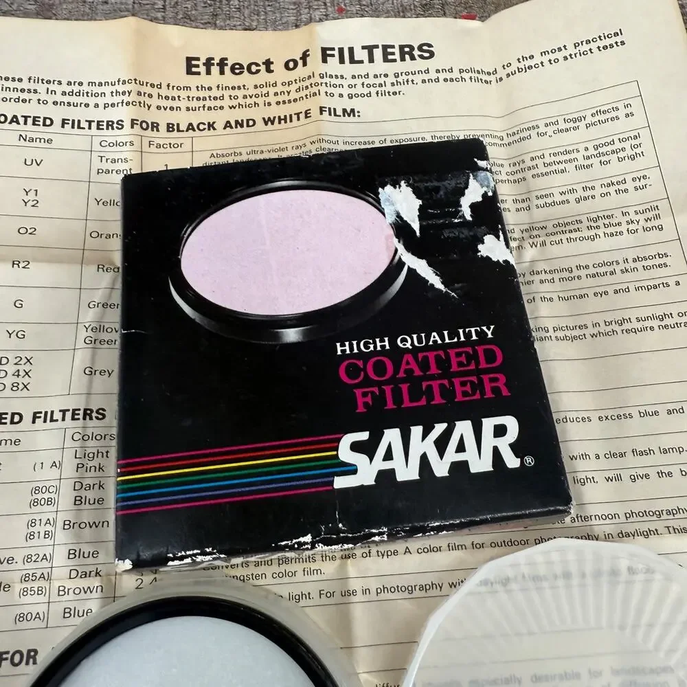 Sakar 52mm Camera Lens Filter Coated UV 58MM W/ Paper Guide